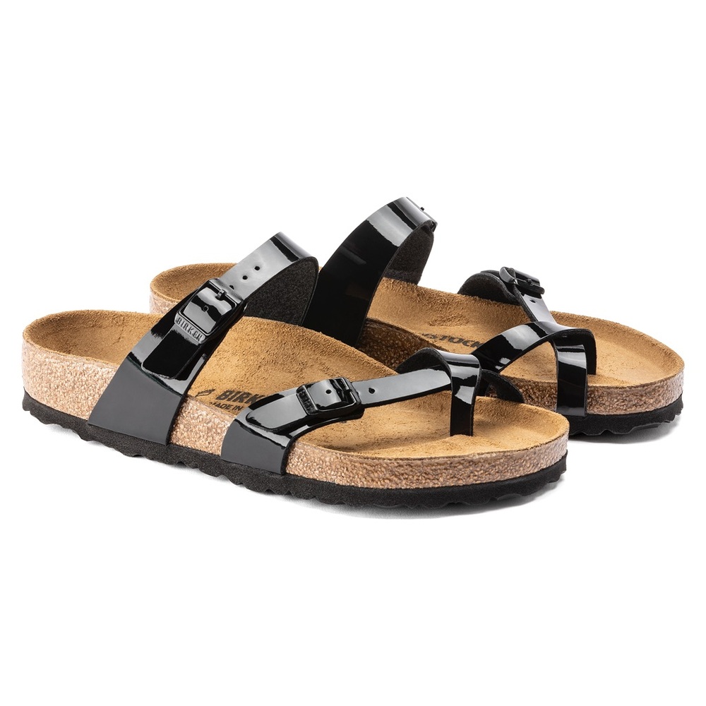 Birkenstock 39 Mayari Black Patent Sandals Women 8.5
